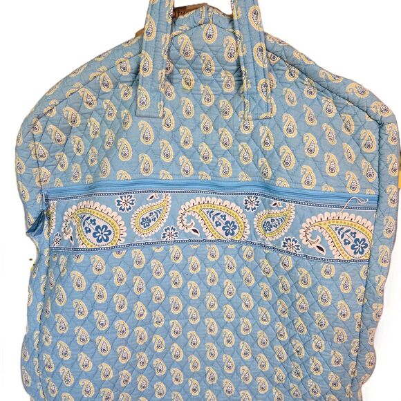 Vera Bradley Garment Bag Bermuda Blue Paisley Quilted Hanging Travel Cover 2005 - Picture 3 of 12